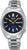 "Reloj de mujer con esfera azul oscuro, índices dorados y brazalete de acero inoxidable"