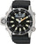 Reloj para hombre con esfera negra, bisel de buceo y correa de caucho negra