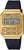 Reloj digital retro Casio con caja dorada y correa negra, pantalla rectangular
