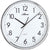 Reloj de pared Atlanta con esfera blanca, manecillas y números negros, carcasa de plástico