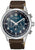 Citizen Eco-Drive Chronograph Herrenuhr: braunes Lederarmband, Gehäuse, dunkelblaues Zifferblatt