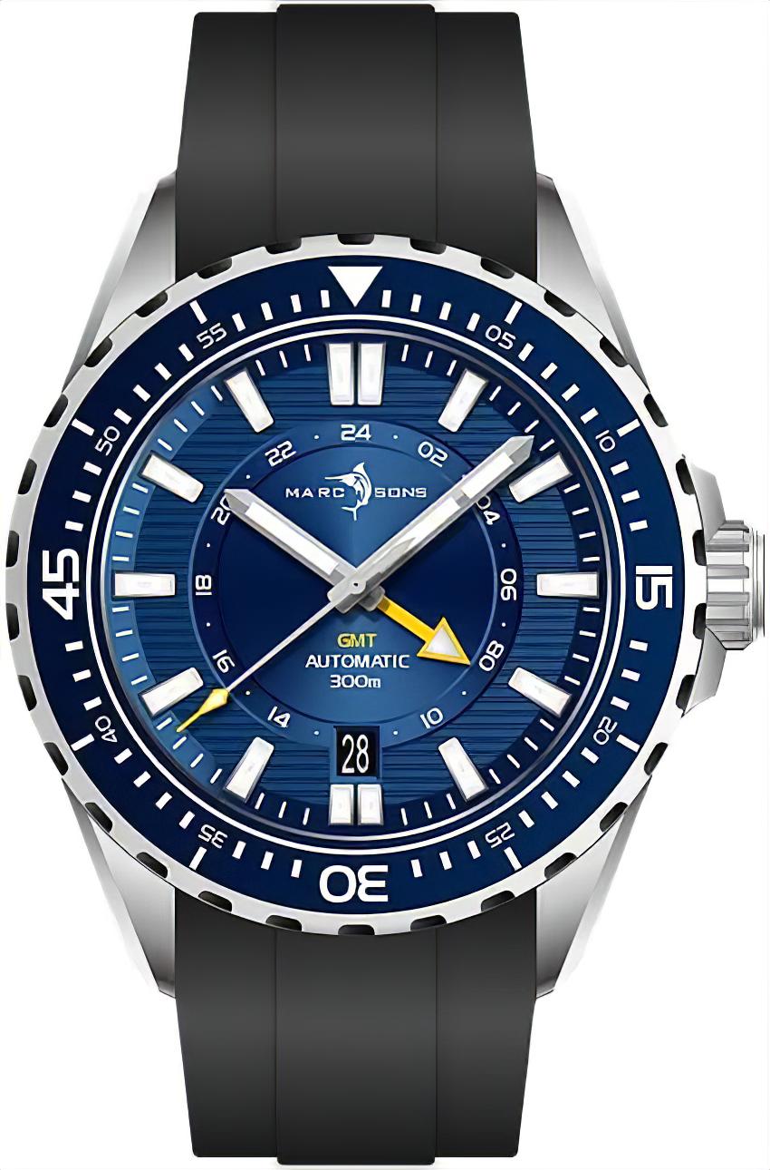 Zegarek męski Marc & Sons GMT II MSG-008-11 • Sellita SW330-2 • 30 ATM