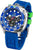 Pulsera de hombre, esfera azul, bisel, correa de silicona azul