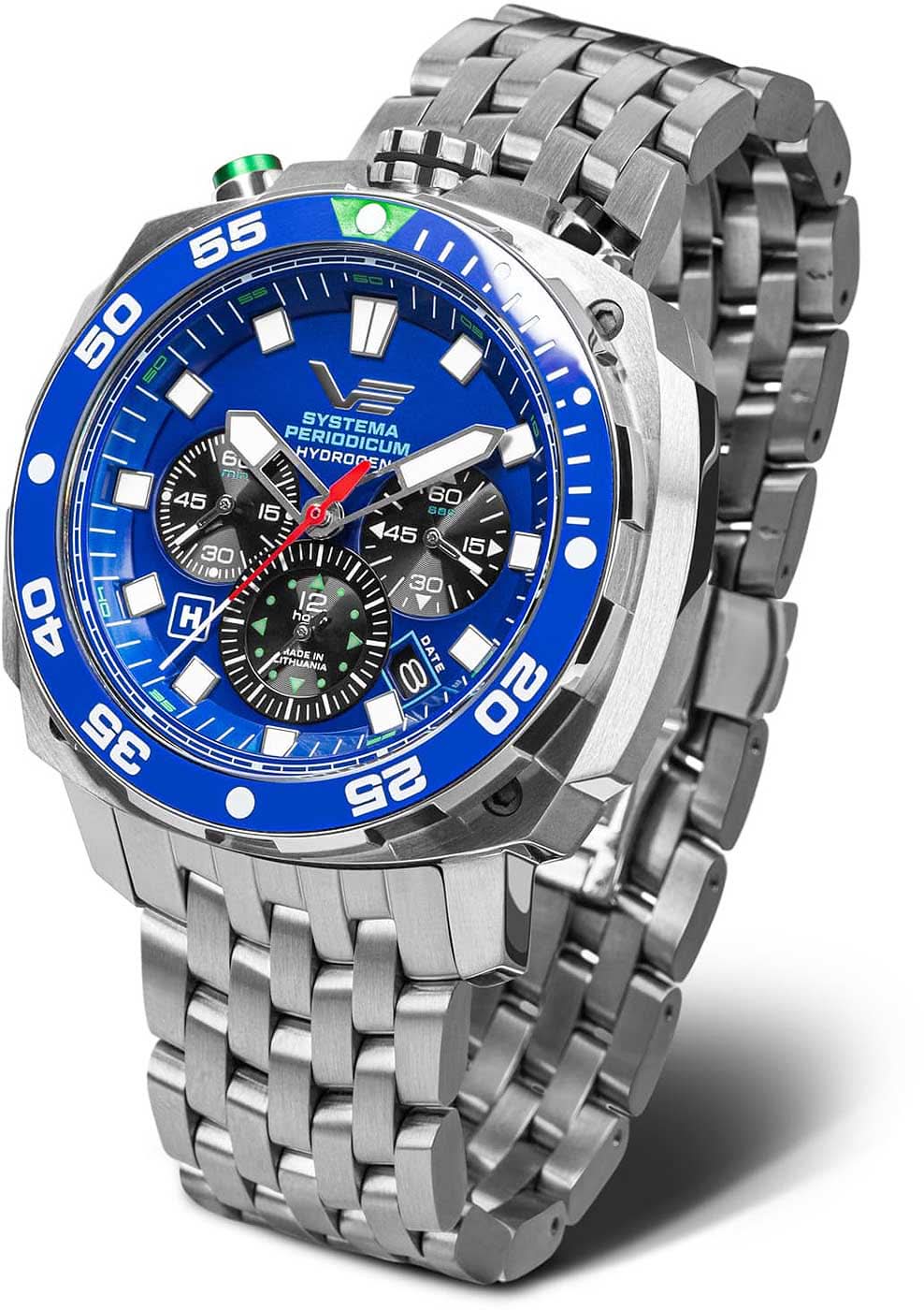 Reloj para hombre con esfera azul, correa y bisel de acero inoxidable