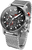 Reloj solar para hombre: esfera negra, correa de acero inoxidable plateado, caja metálica