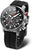 Reloj de pulsera para hombre: esfera negra, subesferas de cronógrafo, correa de silicona negra