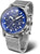 Pulsera de hombre con esfera azul y brazalete de metal plateado