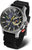 Pulsera para hombre: correa de silicona negra, esfera negra, caja de acero inoxidable