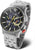 Reloj plateado para hombre con correa de metal, esfera oscura y manecillas luminosas