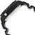 Vista lateral del reloj Casio para hombre con correa negra y tapa trasera plateada