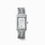 "Reloj de mujer con esfera blanca, índices de bastón y pulsera de cadena de acero inoxidable"
