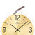 AMS W9719 Reloj de pared • Caja de madera con elemento decorativo de metal • Cristal mineral