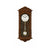 Wanduhr mit Nussbaum-Gehäuse, offenem Pendelbereich und analogem Zifferblatt