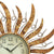 Wanduhr-Sonnen-Design aus Metallstreifen mit goldbrauner Patina und Uhrblatt
