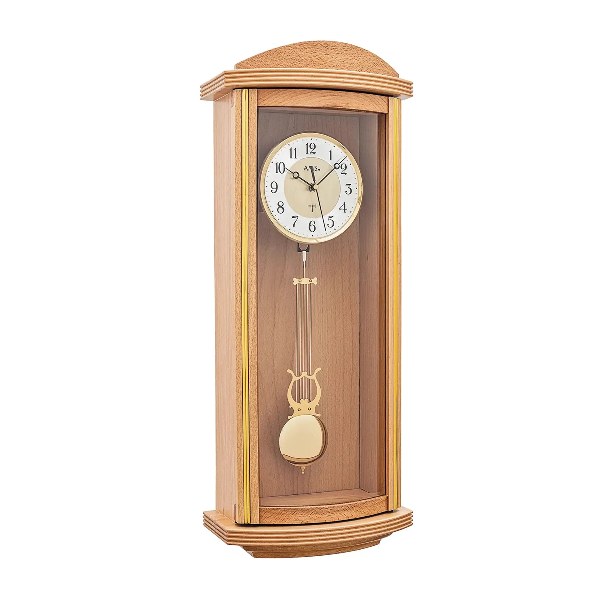 Reloj de pared AMS Funk F5015/18 • Caja de madera lacada • Péndulo con mecanismo de sonería Westminster