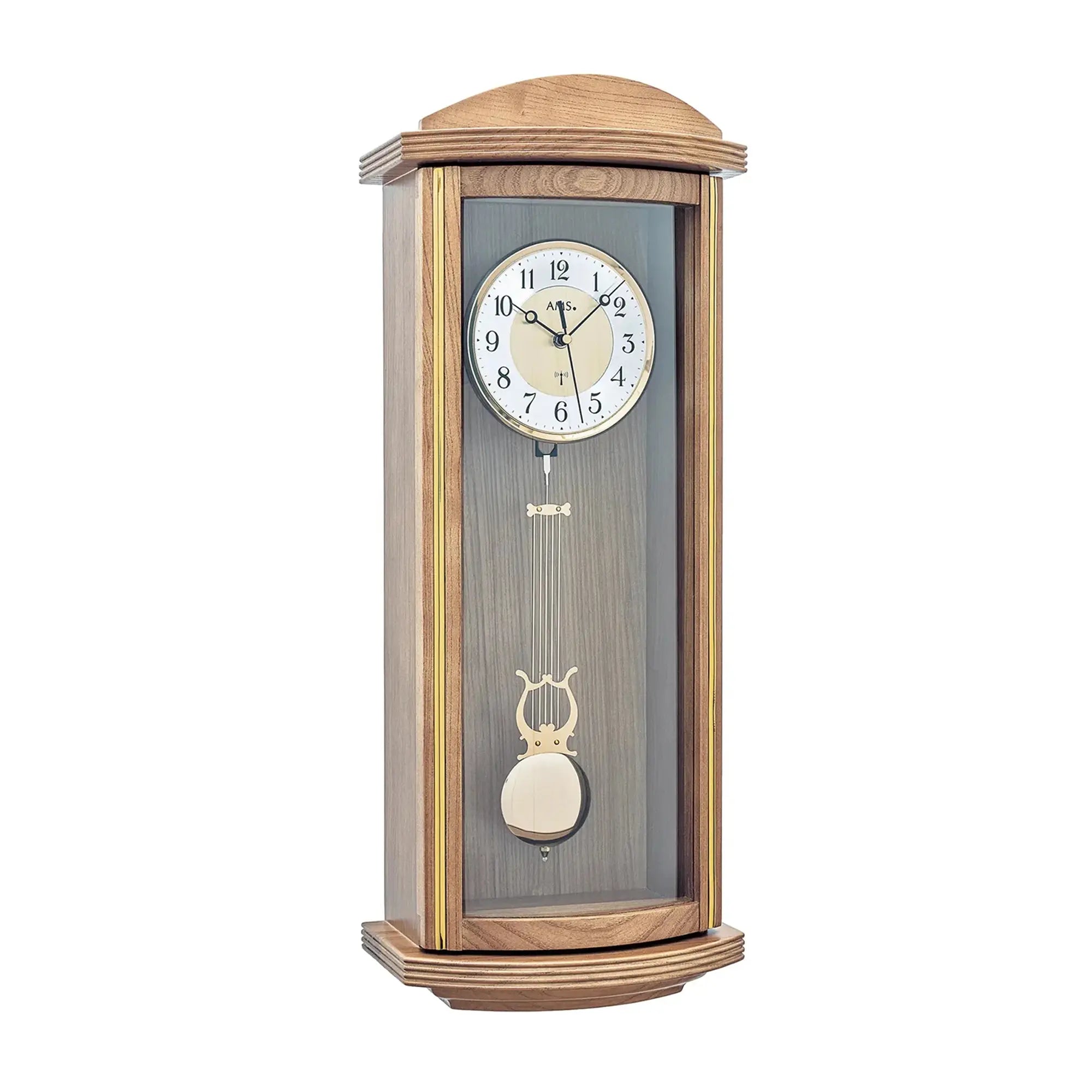 Reloj de pared AMS Funk F5015/4 • Caja de madera lacada en roble • Péndulo con mecanismo de sonería Westminster