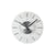 AMS Wanduhr mit weißem Zifferblatt, Aluminium-Optik, schwarzer Zeiger, Quarzwerk