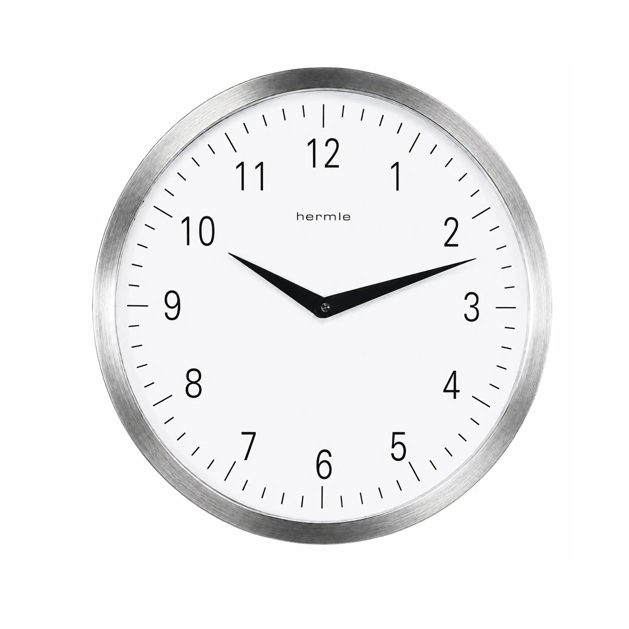 Reloj de pared Hermle 30x30x4 cm acero inoxidable • Control por radio • Diseño atemporal