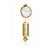Reloj de pared dorado con esfera redonda y campana de cadena