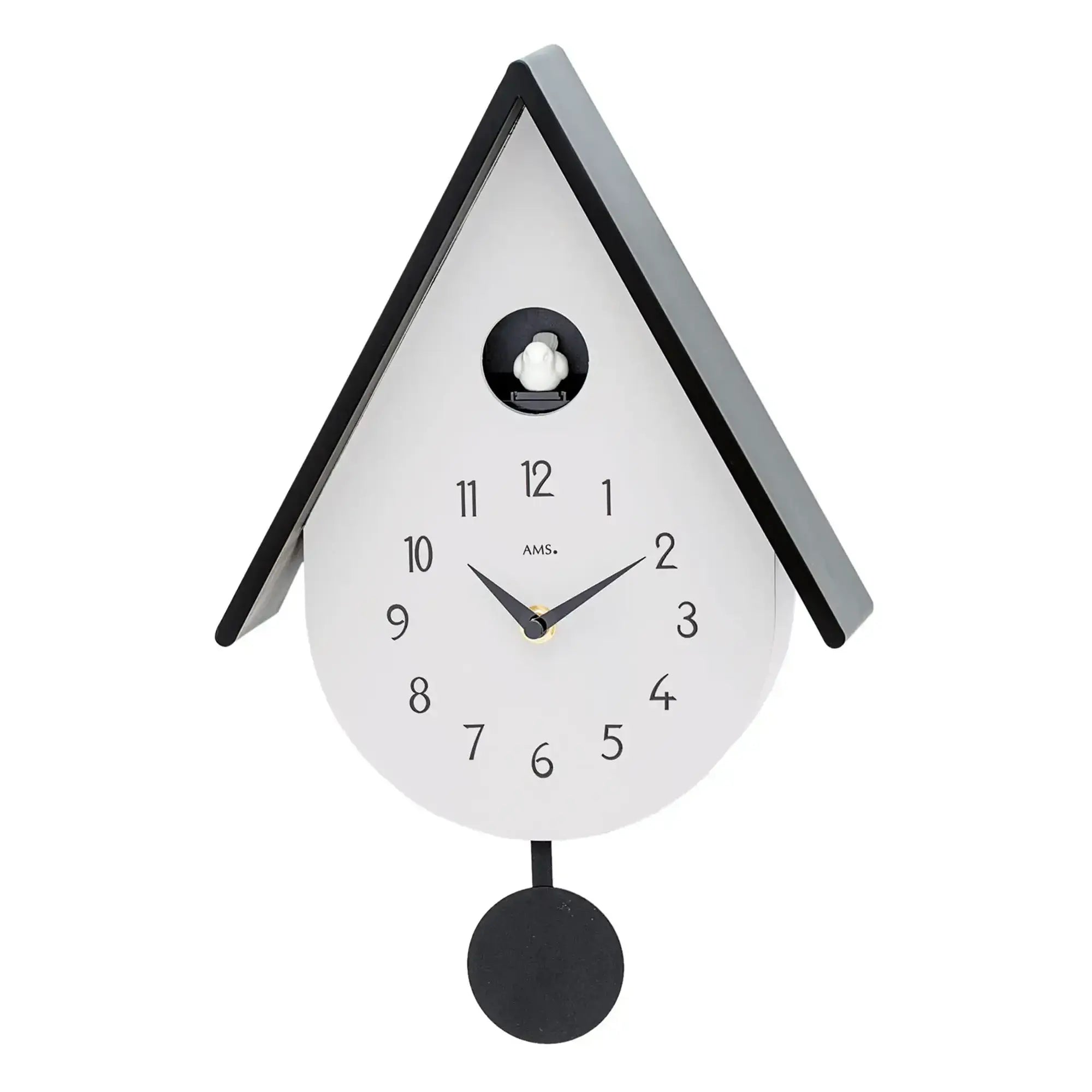Reloj de pared AMS W7510 • Mecanismo de péndulo de cuarzo • Melodía de pájaro