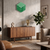Reloj de pared de acrílico en forma de cubo verde con manecillas y números blancos, para montaje en pared