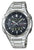 Reloj Casio para hombre con correa de metal plateado, esfera oscura y pantalla digital