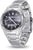 Reloj de hombre con esfera oscura, correa de metal, pantalla digital y pulsadores (Casio)