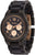 Reloj de madera para mujer, vista lateral: caja de madera oscura y correa de eslabones negra
