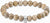 Pulsera de perlas de cuentas redondas de color beige claro con ojal en forma de anillo para charms