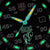 Reloj de hombre Detalle: números luminosos y acentos de color en esfera negra