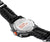 Reloj para hombre con correa negra y fondo de acero inoxidable con estampado "NEVER GIVE UP"