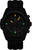 Reloj de hombre con caja negra, esfera negra y manecillas luminosas naranja/amarillas