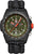 Reloj de hombre con caja negra, esfera verde, correa de textil negro y agujas luminiscentes