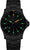 Reloj deportivo para hombre con caja negra, esfera negra y marcadores luminosos verdes
