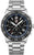 Reloj de buceo con brazalete de acero inoxidable, esfera negra, índices luminosos, fecha 31