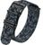 Pulsera de reloj para hombre con estampado de camuflaje azul oscuro y ojales metálicos negros