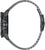 Vista lateral de un reloj para hombre con correa gris y bisel moleteado, sin esfera.