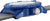 Pulsera de hombre vista lateral: caja azul con bisel estriado y corona distintiva.
