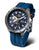 Reloj para hombre con esfera azul y correa de silicona azul, caja de acero inoxidable