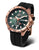 Pulsera de hombre con correa de silicona negra, bisel en oro rosa y esfera verde