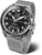 Reloj de hombre con esfera negra y correa de malla redonda de acero inoxidable plateado