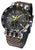 Reloj Vostok Europe para hombre con esfera negra, detalles amarillos y correa de cuero