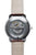 Pulsera para hombre con fondo de acero inoxidable plateado y correa de cuero marrón