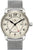 Reloj para hombre con correa de malla plateada, esfera con indicador GMT y marcador rojo
