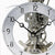 AMS T1188 Tischuhr Nahansicht: analoges Zifferblatt und sichtbares mechanisches Uhrwerk.