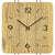 Wanduhr aus Wildeiche mit eckigem Holzgehäuse, schwarzen Ziffern und Zeigern, AMS