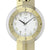 Nahaufnahme der Wanduhr: rundes Ziffernblatt mit A.M.S.-Logo und goldenen Zeigern