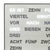 Großansicht: LED-Wortanzeige der Uhr mit leuchtendem Schriftzug und Zahlen