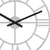 Esfera de reloj de pared con marcadores romanos, marco abierto y manecillas negras