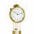 Reloj de pared redondo dorado con esfera blanca y manecillas negras